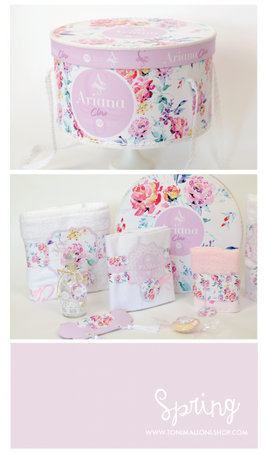 Trusou de botez pentru fete cu flori mov de primavara, Hello, Spring! 5